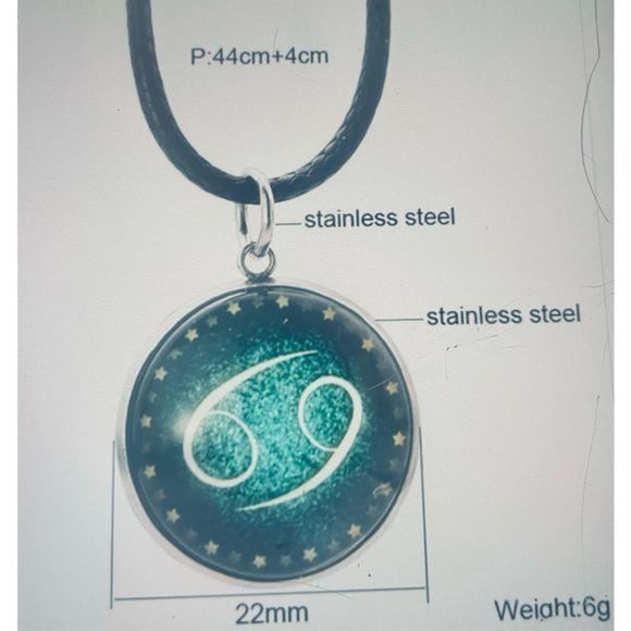 Capricorn green GLOW IN THE DSRK ZODIAC STAR SIGN NECKLACE - Picture 14 of 14